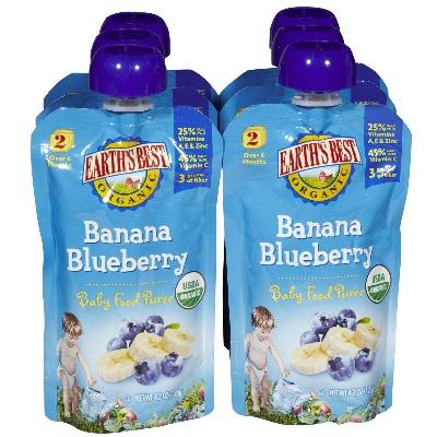 Earth's Best Baby Foods Puree Ban BluBerry (12x4OZ )