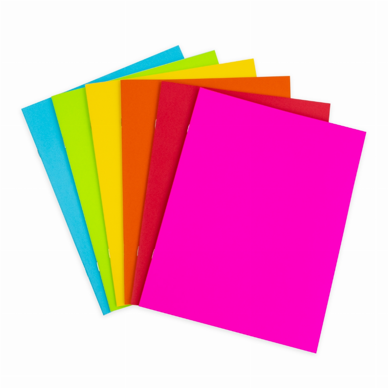 Bright Blank Books, 24 Pages, Assorted Colors, 8.5" x 11", Pack of 6