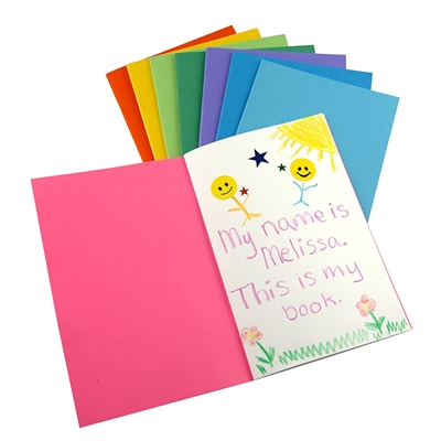 Bright Blank Books, 24 Pages, Assorted Colors, 8.5" x 11", Pack of 6