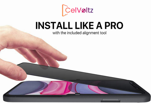 Celvoltz Privacy Tempered Glass Full Screen Protector For IPhone