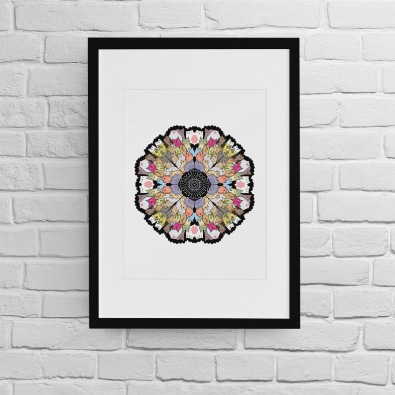 Cat Mandala Wall Art Print