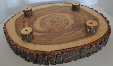 Rustic Wood Slab, Charcuterie boards, Cutting Boards, Cake Stands, Serving Platters or Center Pieces With Bark