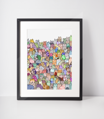 Kitty Committee Wall Art Print