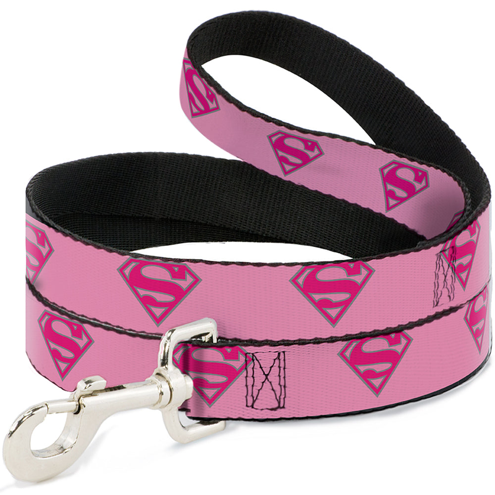 Buckle-down Superman Shield Pink Pet Leash