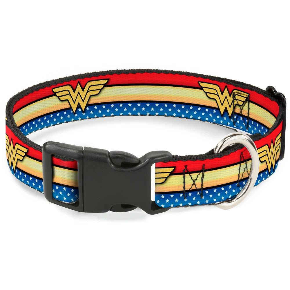 Wonder Woman Logo Stripe Breakaway Cat Collar