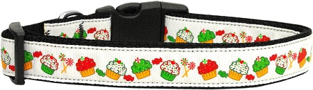 Christmas Cupcakes Nylon Cat Collar