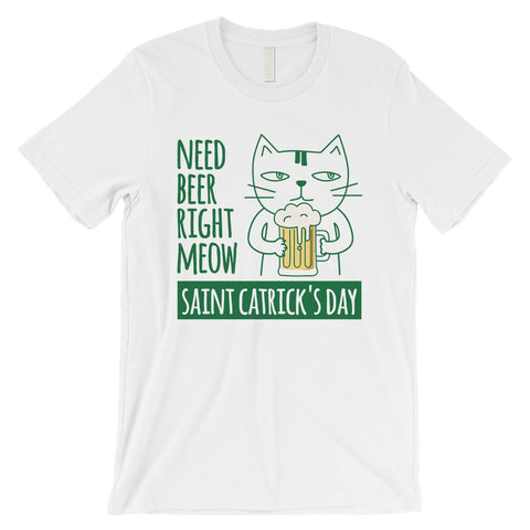 Beer Cat Patrick's Day Mens T-Shirt Funny Irish Quote Tee Shirt