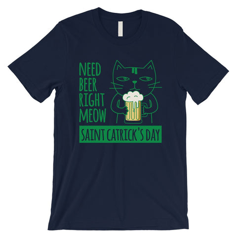 Beer Cat Patrick's Day Mens T-Shirt Funny Irish Quote Tee Shirt