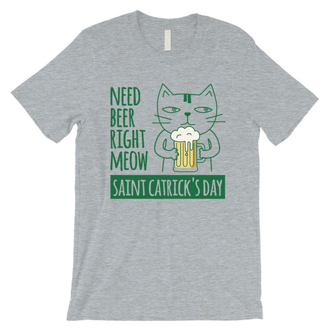 Beer Cat Patrick's Day Mens T-Shirt Funny Irish Quote Tee Shirt