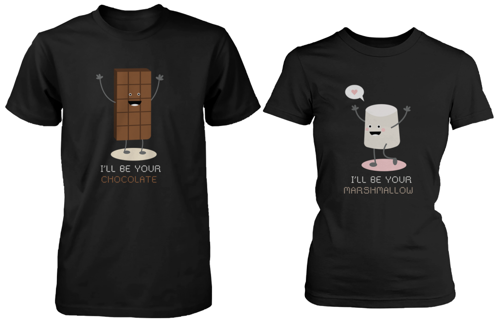 I'll Be Your Chocolate &amp; I'll Be Your Marshmallow Matching Couple Shirts (his &amp; hers Set)