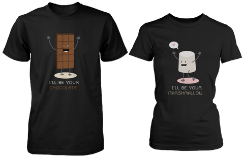 I'll Be Your Chocolate &amp; I'll Be Your Marshmallow Matching Couple Shirts (his &amp; hers Set)