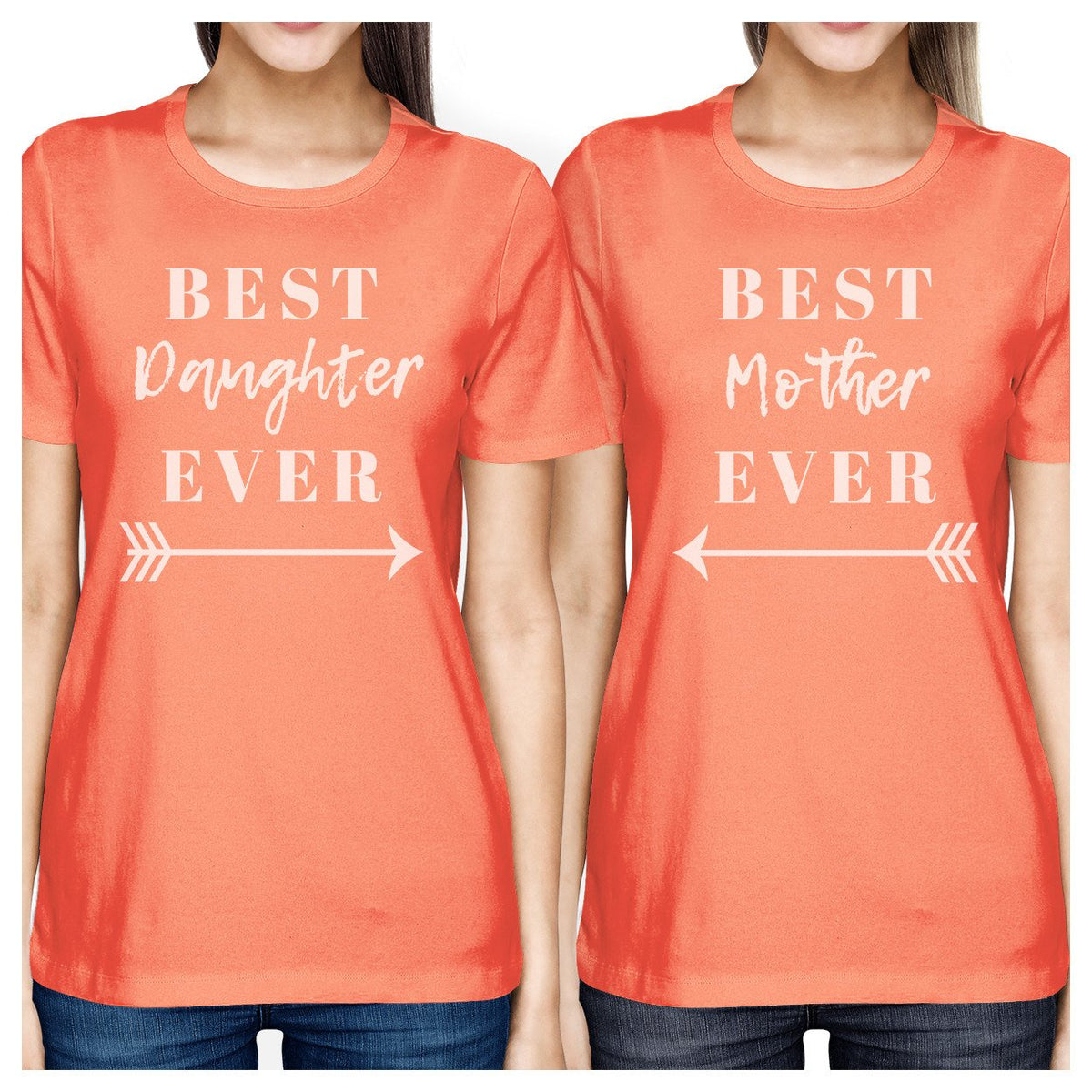 Best Daughter &amp; Mother Ever Peach Womens Graphic T Shirts