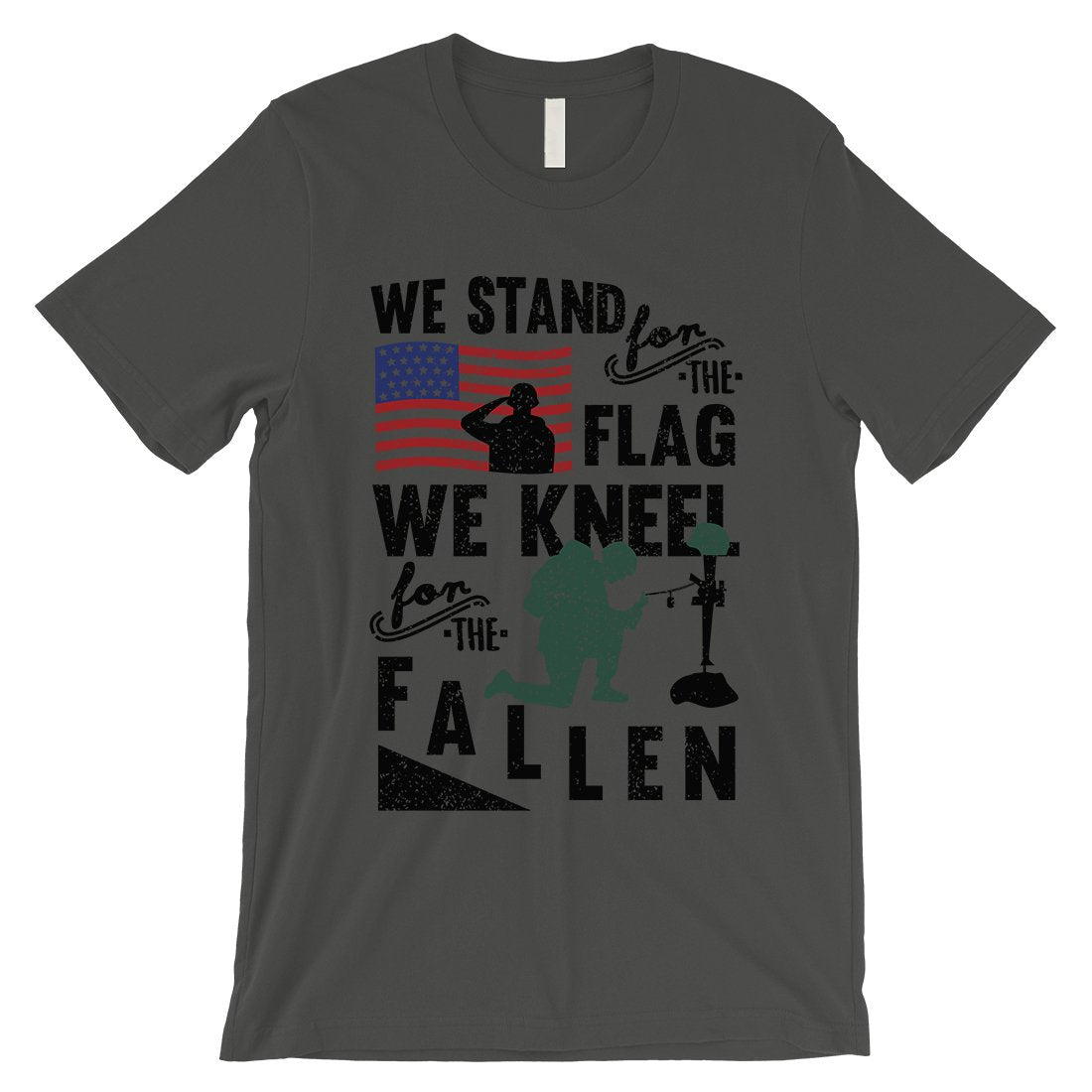 We Stand We Kneel Mens Graphic T-Shirt Veterans 4th of July Shirt