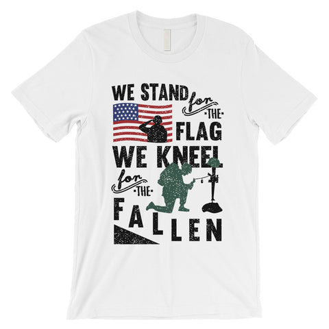 We Stand We Kneel Mens Graphic T-Shirt Veterans 4th of July Shirt