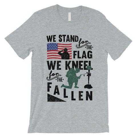 We Stand We Kneel Mens Graphic T-Shirt Veterans 4th of July Shirt