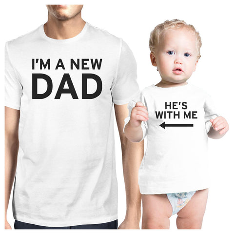 I'm A New Dad White Dad and Baby Shirt Unique Gifts For New Dad