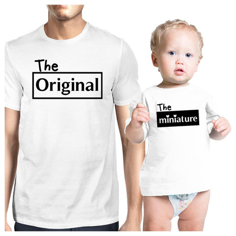 Original And Mini White Dad Baby Boy Shirts Funny Fathers Day Gifts