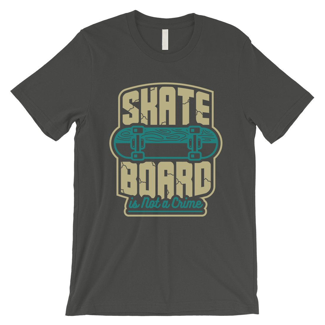 Skate Board Not Crime Mens Unique Graphic Tee T-Shirt For Skaters