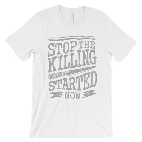 Stop The Killing Mens Vintage Style Typogrpahic T-Shirt