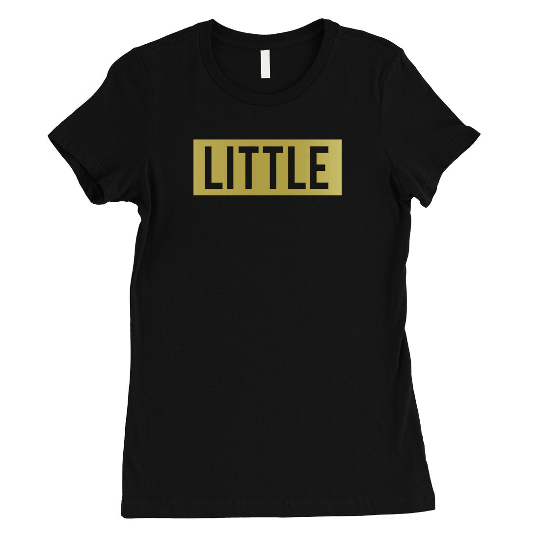 Big Little Boxed-GOLD Womens T-Shirt Happy Exciting Basic Sis Gift