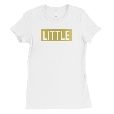 Big Little Boxed-GOLD Womens T-Shirt Happy Exciting Basic Sis Gift