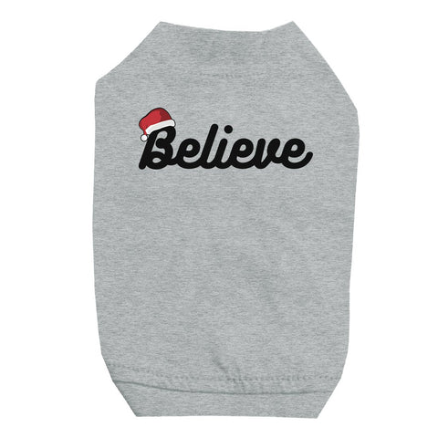 Believe Santa Hat Pet Shirt for Small Dogs