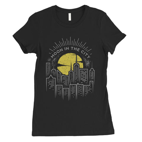 Moon In City Womens T-Shirt