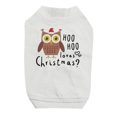 Hoo Christmas Owl Pet Shirt for Small Dogs