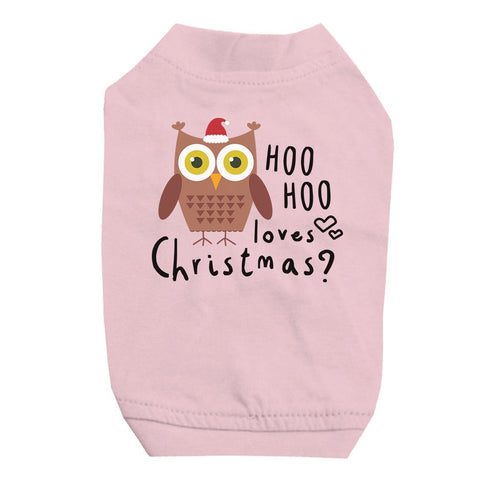 Hoo Christmas Owl Pet Shirt for Small Dogs