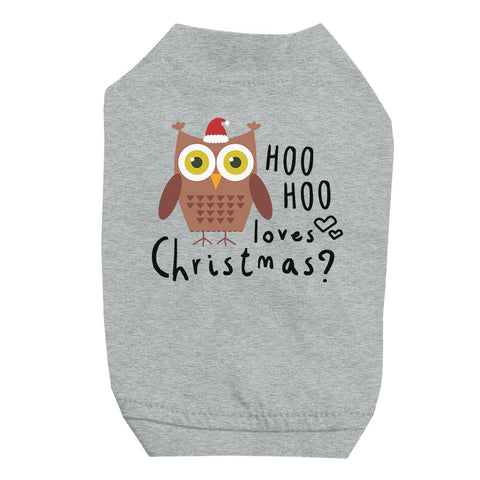 Hoo Christmas Owl Pet Shirt for Small Dogs