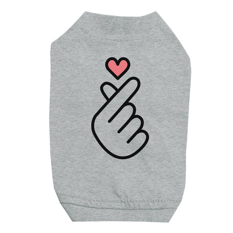 365 Printing Finger Heart Pet Shirt for Small Dogs Cute Dog Lovers Gift Ideas