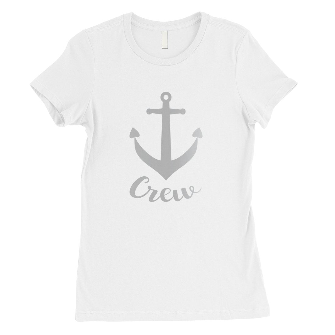 Bride Crew Anchor-SILVER Womens T-Shirt Playful Bright Anniversary