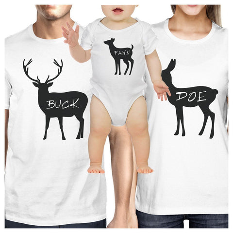 Buck Mens White T-Shirt Unique Family Matching Shirts For Dad Gifts