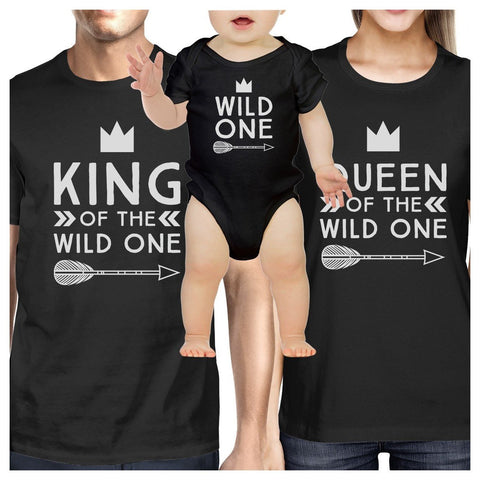 King Wild One Mens Black T-Shirt First Fathers Day Gift For New Dad