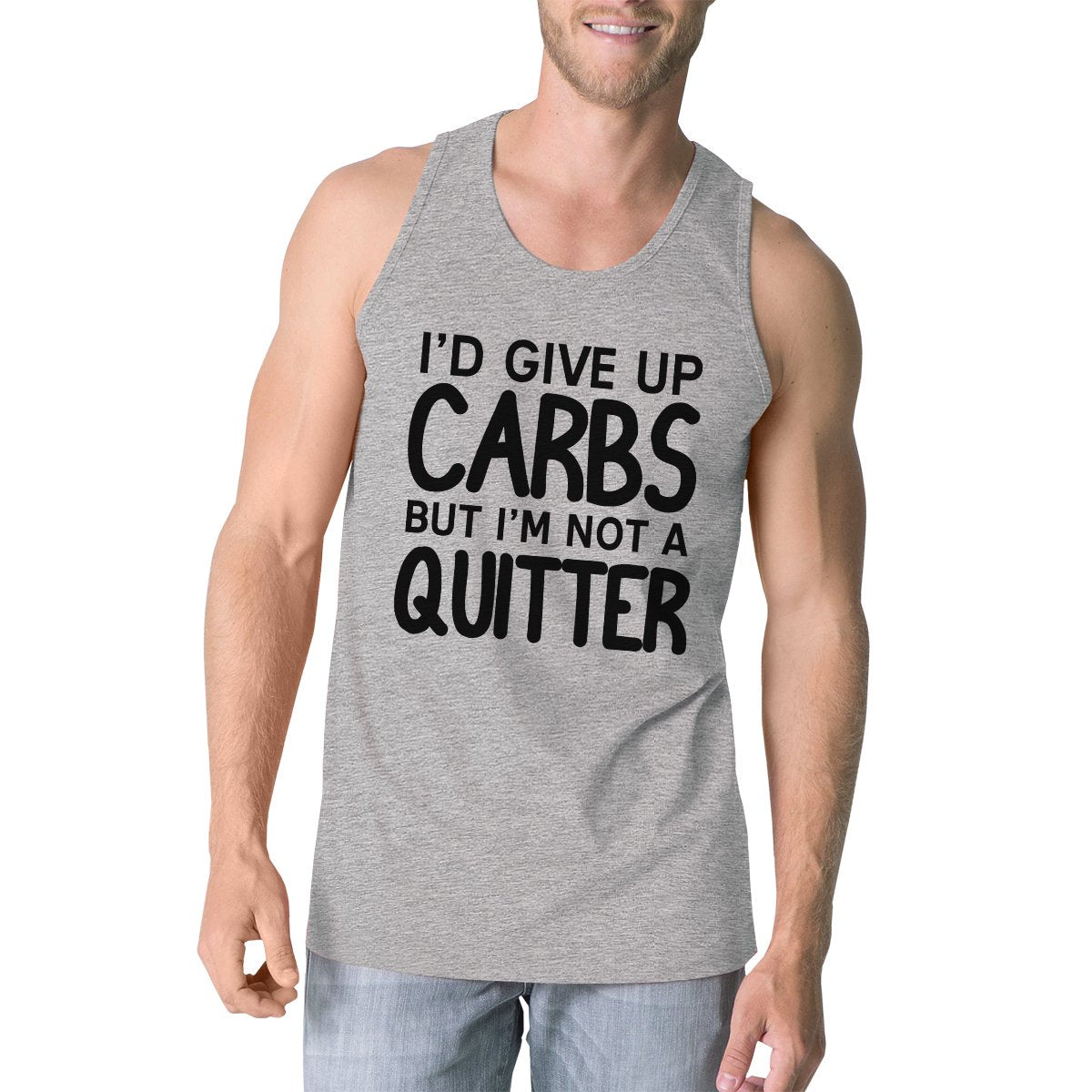 Carbs Quitter Mens Funny Graphic Tanks Gym Workout Tank Top Gifts