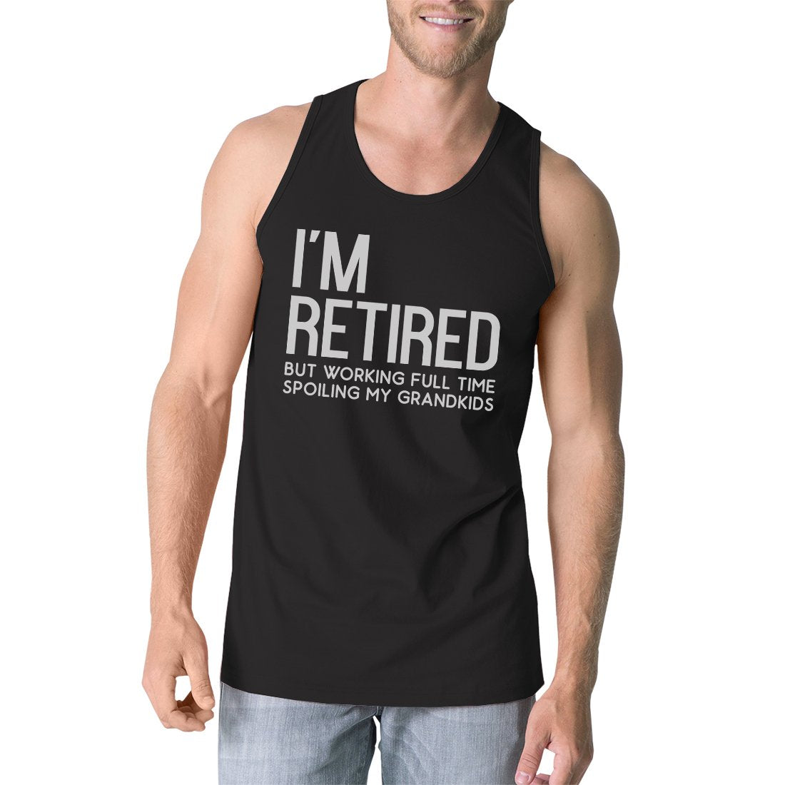 Retired Grandkids Mens Unique Comfortable Graphic Sleeveless Top