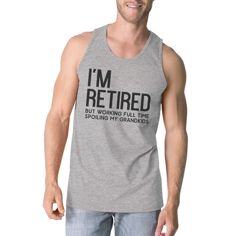 Retired Grandkids Mens Unique Comfortable Graphic Sleeveless Top