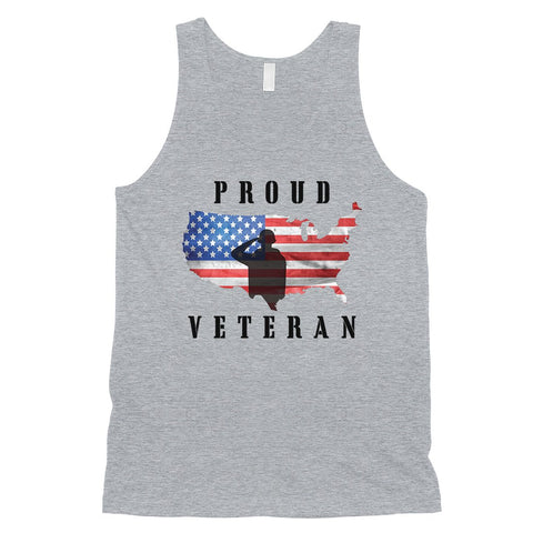 Proud Veteran Mens Graphic Tank Top 4th of July Gift For Army Dad