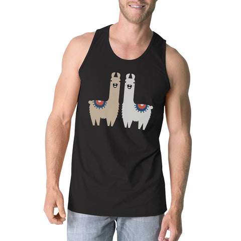 Llama Pattern Mens Funny Gym Workout Tank Top Funny Gift For Him