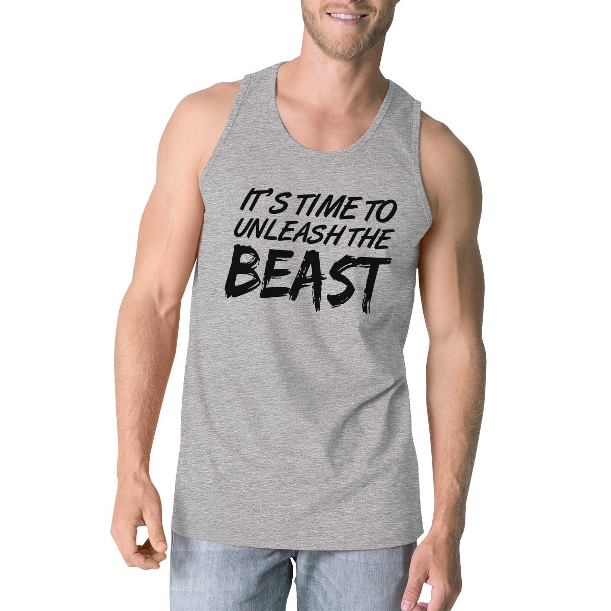 Unleash Beast Mens Cute Racerback Tank Top Funny Gift Tank Tops