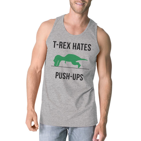 T-Rex Push Ups Mens Sleeveless Tee Shirt Cotton Made Tank Top Gift