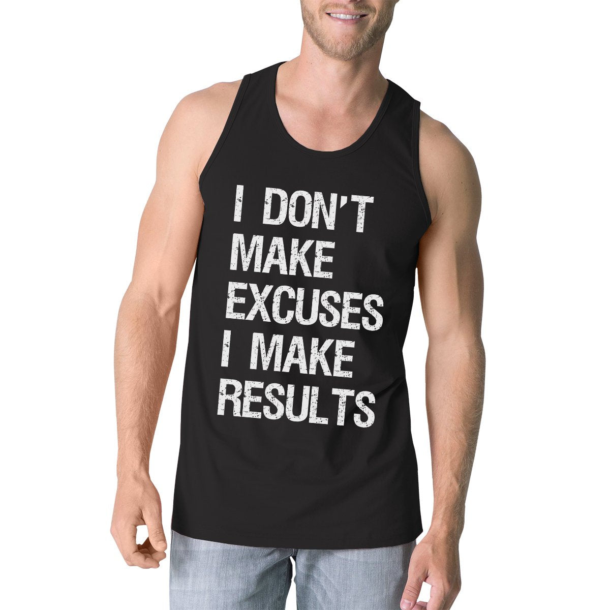 Excuses Results Mens Cute Racerback Tank Top Funny Gym Gift Tanks