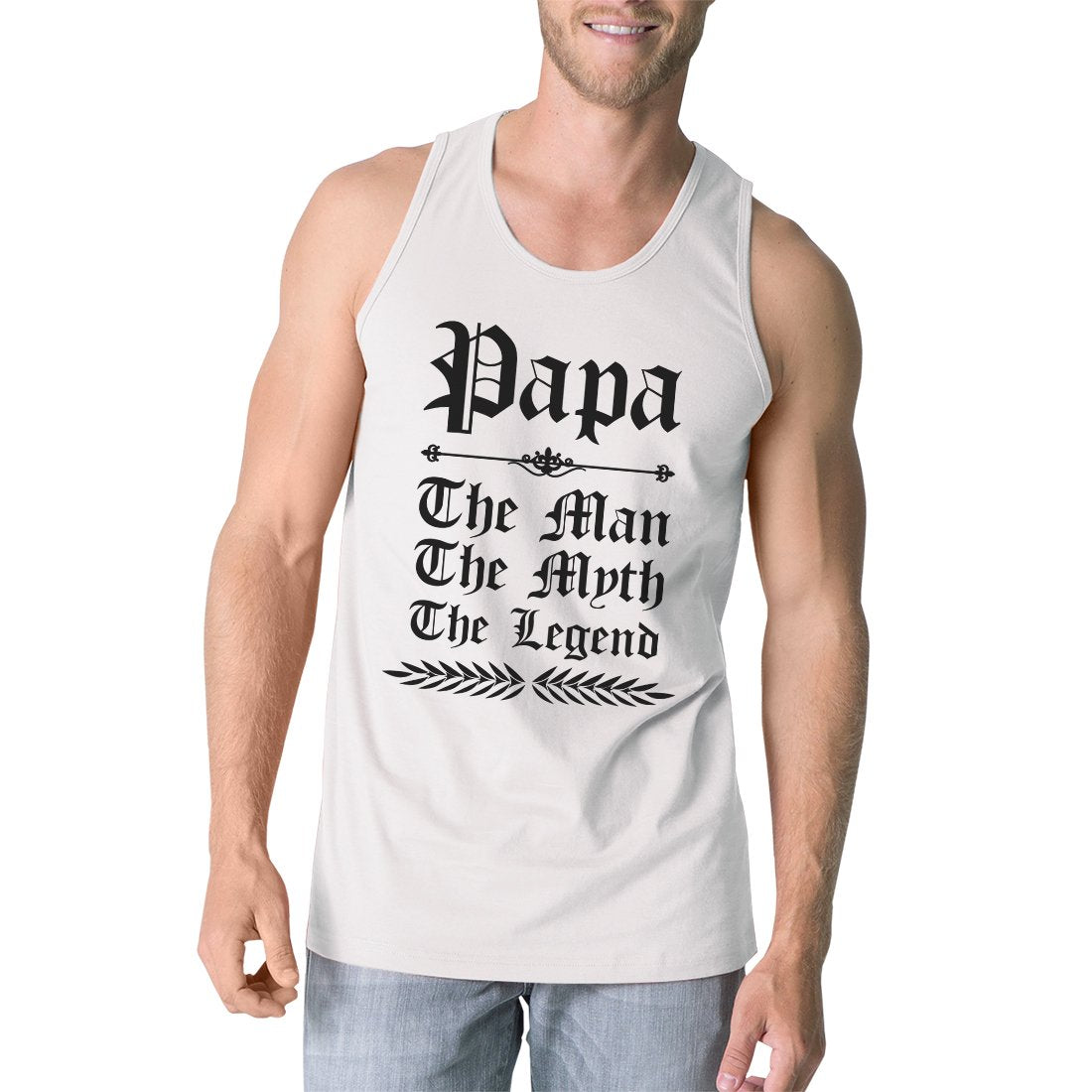 Vintage Gothic Papa Mens Lovely Gym Fathers Day Sleeveless Top