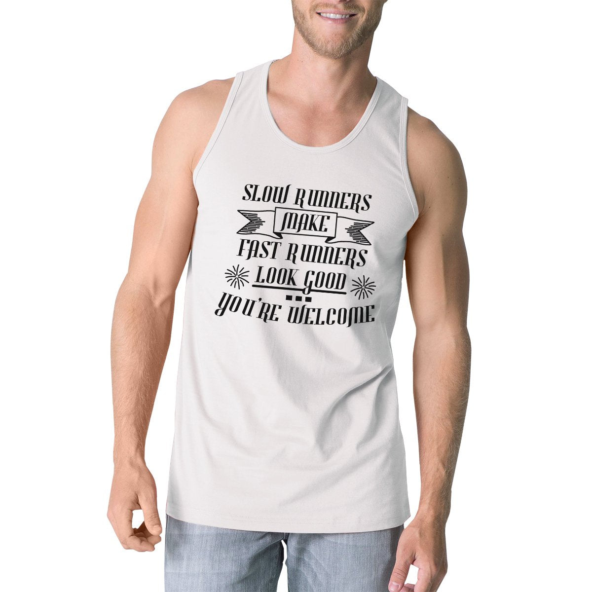 Slow Fast Runners Mens Graphic Tank Top Funny Workout Gift For Him