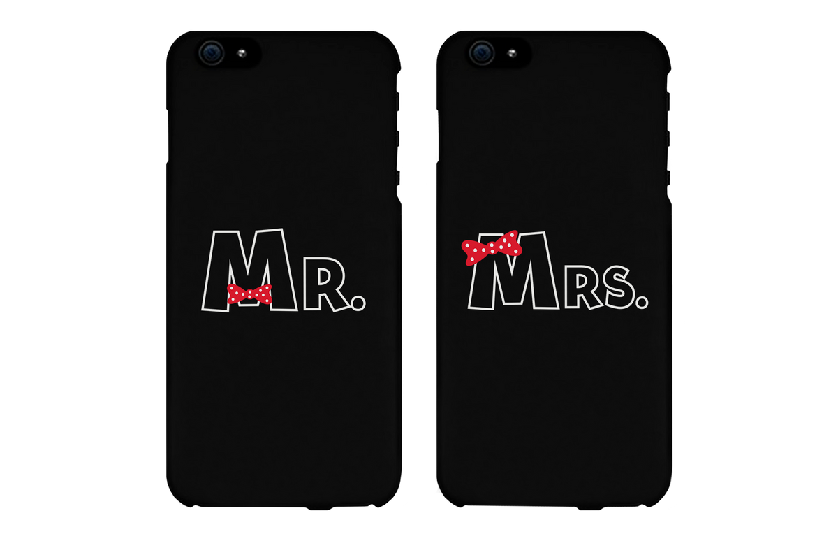 Mr and Mrs Bow Tie Couples Matching Cell Phone Cases Gift for Couples