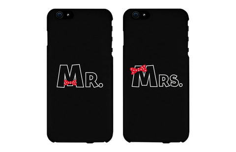 Mr and Mrs Bow Tie Couples Matching Cell Phone Cases Gift for Couples