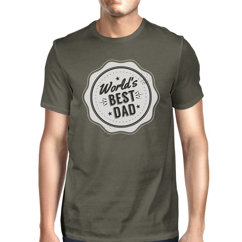 World's Best Dad Mens Dark Gray Round Neck Shirt Funny Dad Gifts