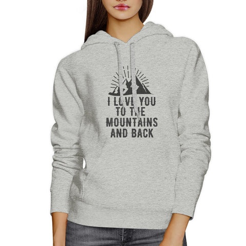 Mountain And Back Unisex Grey Hoodie Funny Graphic Crewneck Fleece