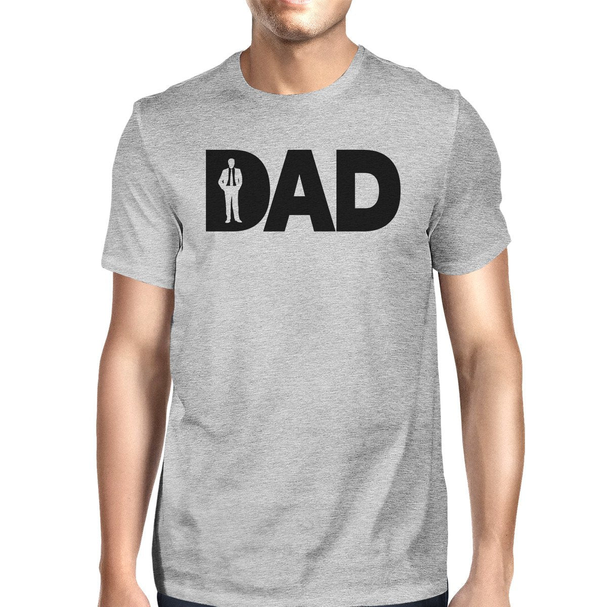 Dad Business Mens Gray Cotton T-Shirt Round Neck Gift Ideas For Dad