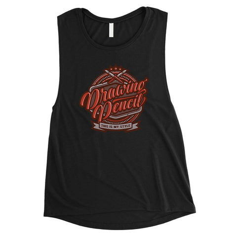 Drawing Pencil Womens Muscle Shirt